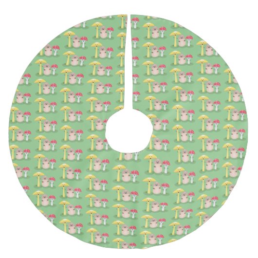 Niedlicher Kawaii-Pilzpilz Polyester Weihnachtsbaumdecke (Vorderseite)