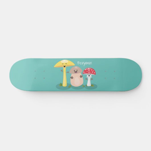 Niedlicher Kawaii-Pilzpilz Skateboard (Horizontal)