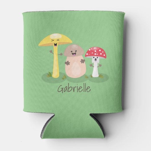 Niedlicher Kawaii-Pilzpilz-Toadstool-Cartoon Dosenkühler (Vorderseite)