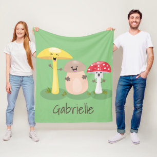 Niedlicher Kawaii-Pilzpilz-Toadstool-Cartoon Fleecedecke