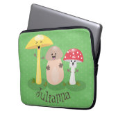 Niedlicher Kawaii-Pilzpilz-Toadstool-Cartoon Laptopschutzhülle (Vorderseite Links)