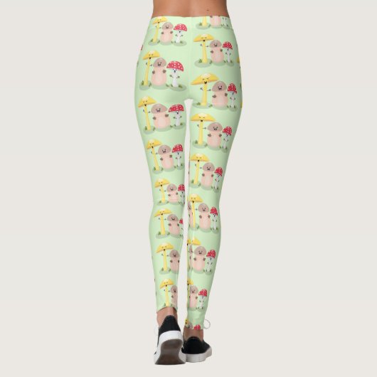 Niedlicher Kawaii-Pilzpilz-Toadstool-Cartoon Leggings (Rückseite)