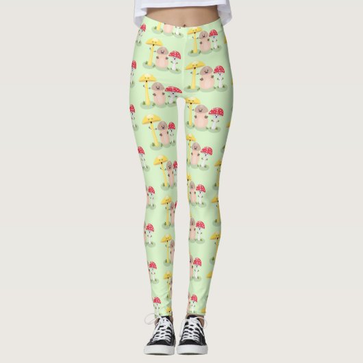 Niedlicher Kawaii-Pilzpilz-Toadstool-Cartoon Leggings (Vorderseite)