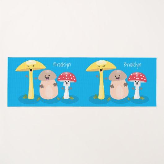 Niedlicher Kawaii-Pilzpilz Yogamatte (Vorderseite (Horizontal))