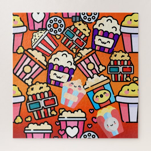 Niedlicher Kawaii Popcorn Puzzle (Vertikal)