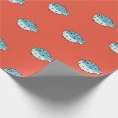 Niedlicher Kawaii Puffer Fisch - Sushi Lovers Gesc Geschenkpapier (Ecke)