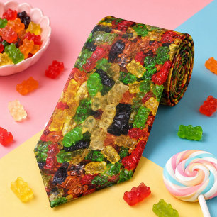 niedlicher Kawaii Regenbogen bunter Bonbär gummy Krawatte