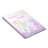 Niedlicher kawaii Regenbogen farbiges Unicornpony Notizblock (Rechte Seite)
