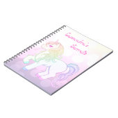 Niedlicher kawaii Regenbogen farbiges Unicornpony Notizblock (Linke Seite)