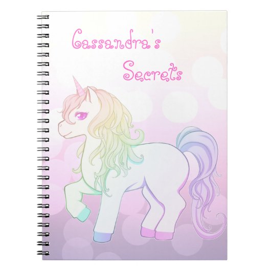 Niedlicher kawaii Regenbogen farbiges Unicornpony Notizblock (Vorderseite)