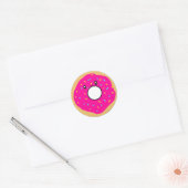 Niedlicher Kawaii Rosa Donut mit Sprinklen Runder Aufkleber (Umschlag)