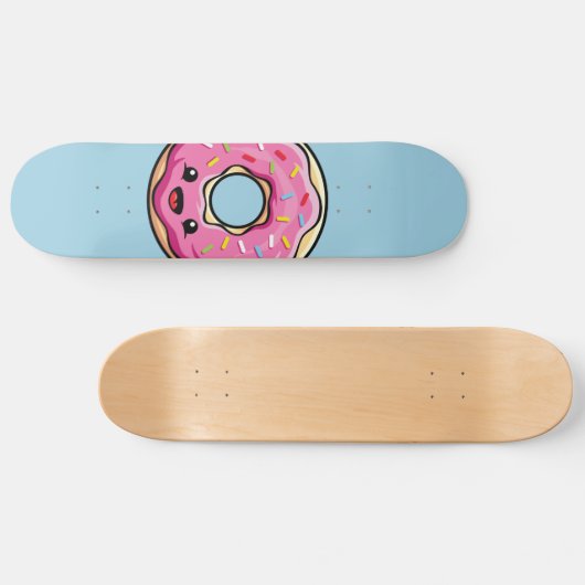 Niedlicher Kawaii-Rosa Donut Skateboard (Horizontal)