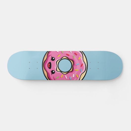 Niedlicher Kawaii-Rosa Donut Skateboard (Horizontal)