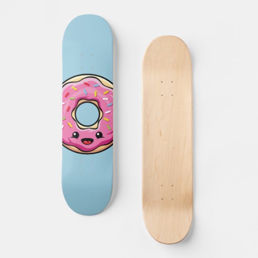 Niedlicher Kawaii-Rosa Donut Skateboard (Vorderseite)