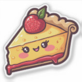 Niedlicher Kawaii Slice of Pie Dessert Spaß Kunst Aufkleber (Vorderseite)
