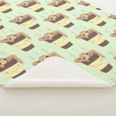 Niedlicher Kawaii Sloth in der Kaffeetasse Sherpadecke (3/4)