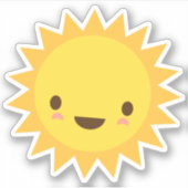 Niedlicher Kawaii-Sonnencharakter Aufkleber (Vorderseite)