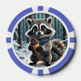 Niedlicher Kawaii-Stil Raccoon mit Pine-Creme-Kege Pokerchips