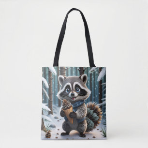Niedlicher Kawaii-Stil Raccoon mit Pine-Creme-Kege Tasche