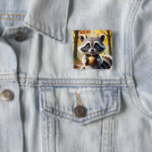 Niedlicher Kawaii-Stil Racoon mit Eichel Button (Beispiel)