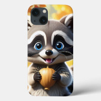 Niedlicher Kawaii-Stil Racoon mit Eichel