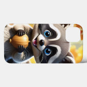 Niedlicher Kawaii-Stil Racoon mit Eichel Case-Mate iPhone Hülle (Rückseite (Horizontal))
