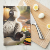 Niedlicher Kawaii-Stil Racoon mit Eichel Geschirrtuch (Viertel Falte)