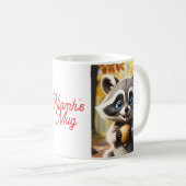 Niedlicher Kawaii-Stil Racoon mit Eichel Kaffeetasse (VorderseiteRechts)