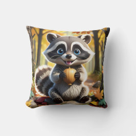 Niedlicher Kawaii-Stil Racoon mit Eichel Kissen