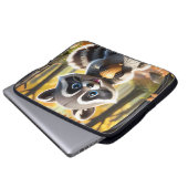 Niedlicher Kawaii-Stil Racoon mit Eichel Laptopschutzhülle (Vorne Knopf)