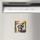 Niedlicher Kawaii-Stil Racoon mit Eichel Magnet (In Situ (Geschirrspüler))