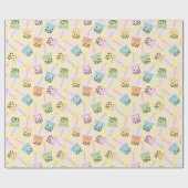 Niedlicher Kawaii Style Bubble Tee auf hellgelb Geschenkpapier (Flach)