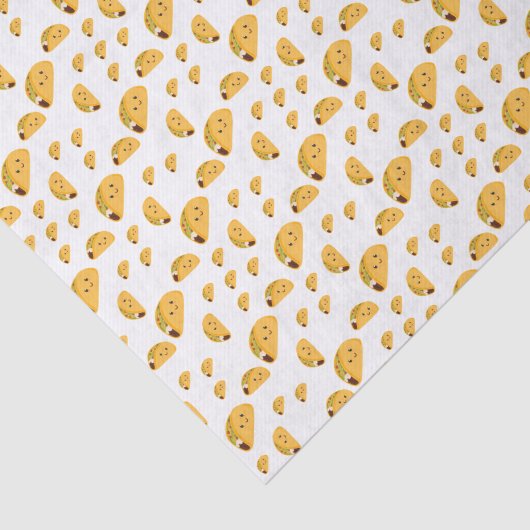 Niedlicher Kawaii Taco-lächelndes Muster Seidenpapier (Ausschnitt)