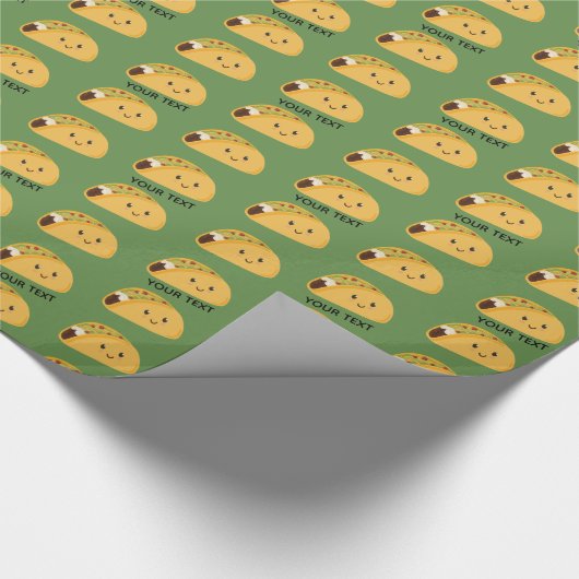 Niedlicher Kawaii Taco-personalisiertes Muster Geschenkpapier (Ecke)