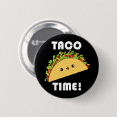 Niedlicher Kawaii Taco Zeit! Button (Vorne & Hinten)