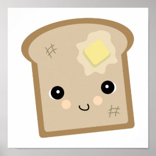 niedlicher Kawaii Toast Poster