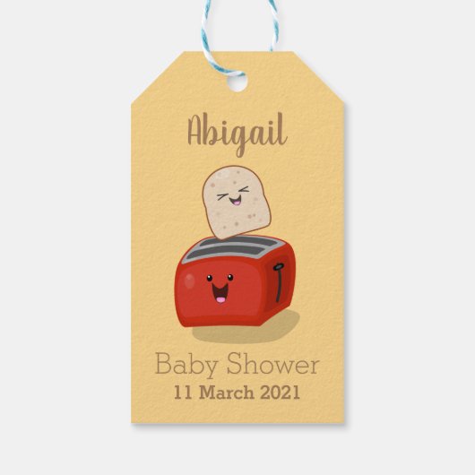 Niedlicher Kawaii-Toast und Cartoon für Rottoaster Geschenkanhänger (Rückseite)