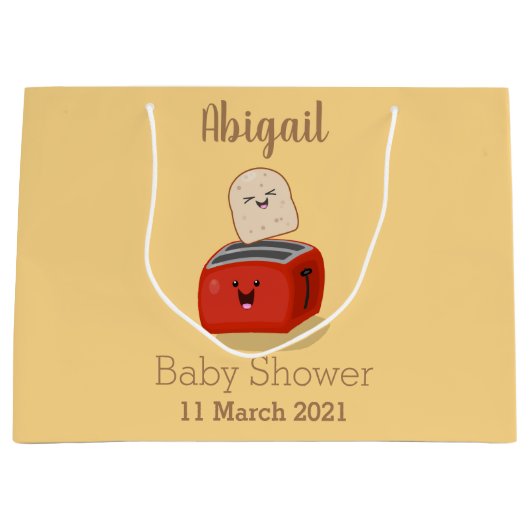 Niedlicher Kawaii-Toast und Cartoon für Rottoaster Große Geschenktüte (Vorderseite)