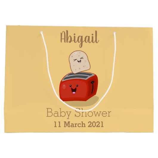 Niedlicher Kawaii-Toast und Cartoon für Rottoaster Große Geschenktüte (Rückseite)