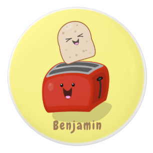 Niedlicher Kawaii-Toast und Cartoon für Rottoaster Keramikknauf