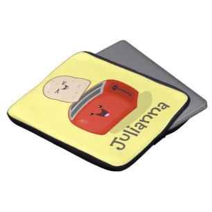 Niedlicher Kawaii-Toast und Cartoon für Rottoaster Laptopschutzhülle