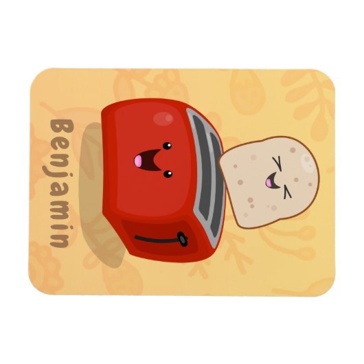Niedlicher Kawaii-Toast und Cartoon für Rottoaster Magnet (Horizontal)