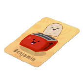 Niedlicher Kawaii-Toast und Cartoon für Rottoaster Magnet (Linke Seite)