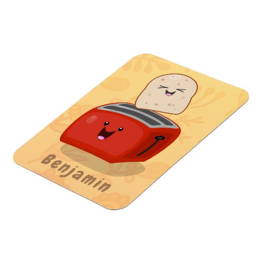 Niedlicher Kawaii-Toast und Cartoon für Rottoaster Magnet (Linke Seite)