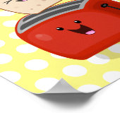 Niedlicher Kawaii-Toast und Cartoon für Rottoaster Poster (Ecke)