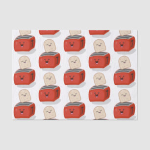 Niedlicher Kawaii-Toast und Cartoon für Rottoaster Seidenpapier