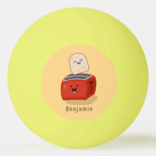 Niedlicher Kawaii-Toast und Cartoon für Rottoaster Tischtennisball