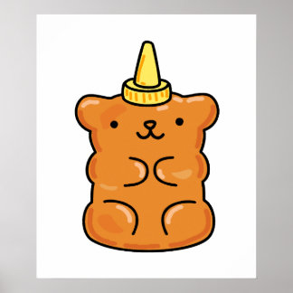 Niedlicher Kawaii Unicorn Gummibär Poster