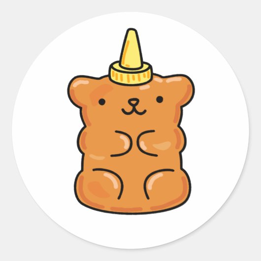 Niedlicher Kawaii Unicorn Gummibär Runder Aufkleber (Vorderseite)