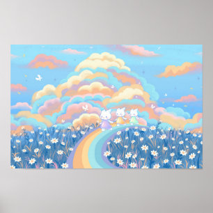 Niedlicher Kawaii-Wallpaper-Plakatdruck Poster